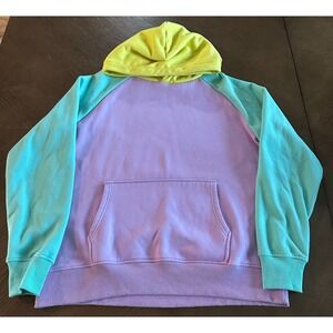 Spark Paws Human Hoodie Color Block Heavy Comfy Soft Velvet Velour L/XL‎